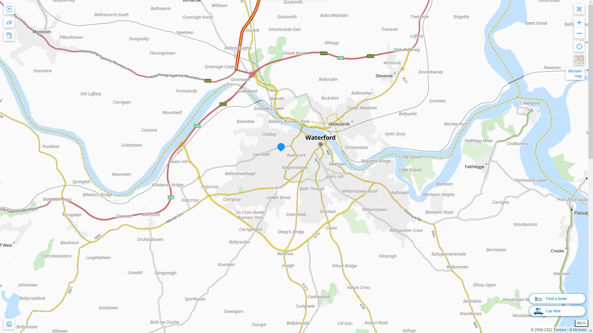 Waterford Irlande Autoroute et carte routiere